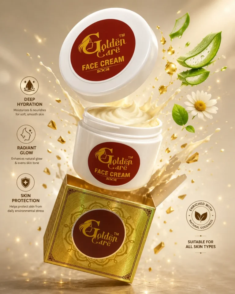 Golden Care Face Cream texture with natural ingredients