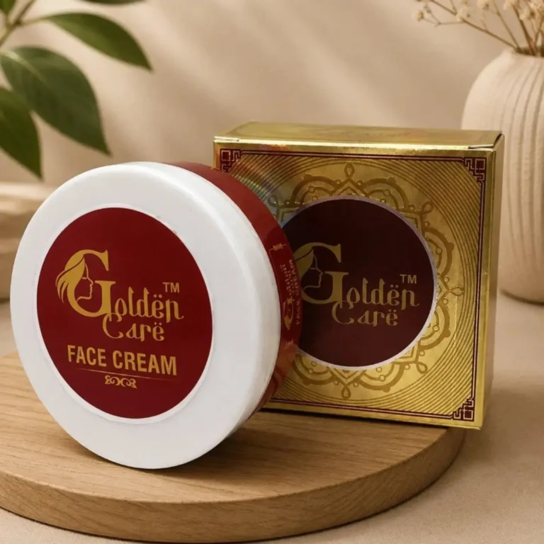 Golden Care Face Cream jar with its gold box